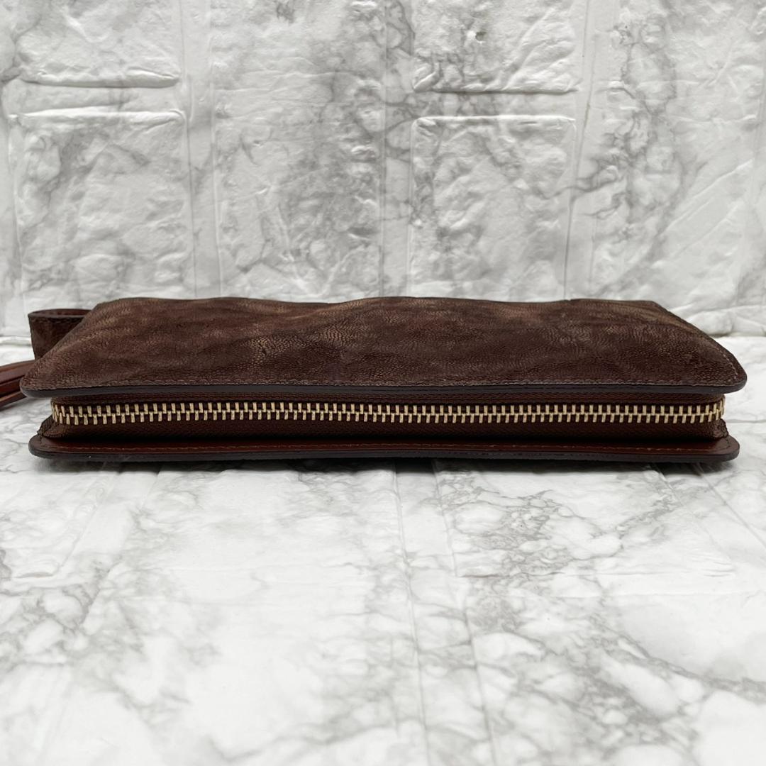 未使用級✨KC’s ケイシイズ　長財布　エレファントレザー 本革 ブラウン