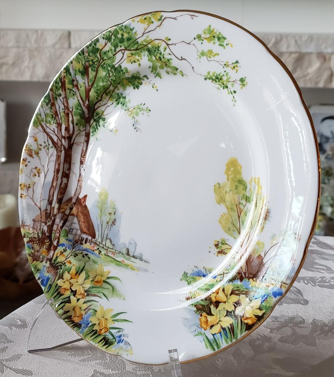ハマースレイ ⑩ 水仙 風景画 プレート ビンテージ アンティーク