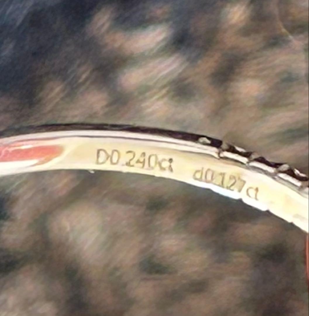 エメラルドカットダイヤモンドリング　　Au750