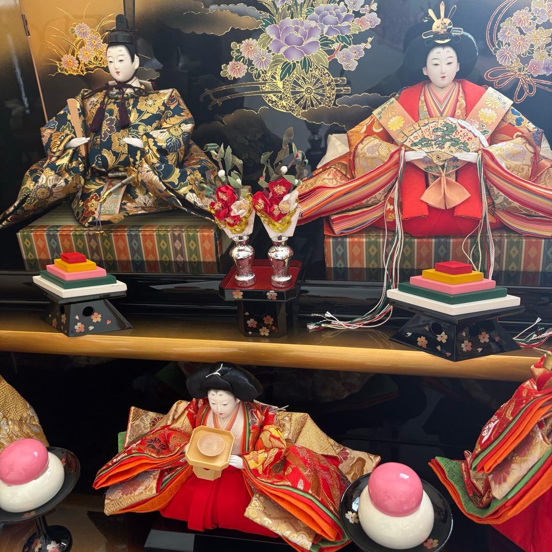 雛人形3段飾り 雛人形セット 大型 赤金 ひな祭り ひな飾り