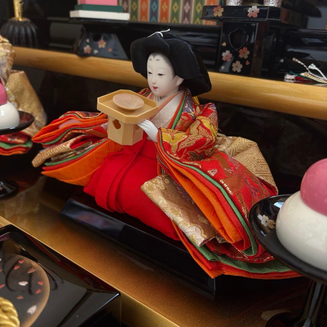 雛人形3段飾り 雛人形セット 大型 赤金 ひな祭り ひな飾り