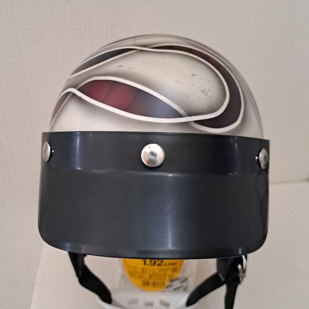 ショーティヘルメット　ポリヘル レッドブラウンリボン塗装エイジング