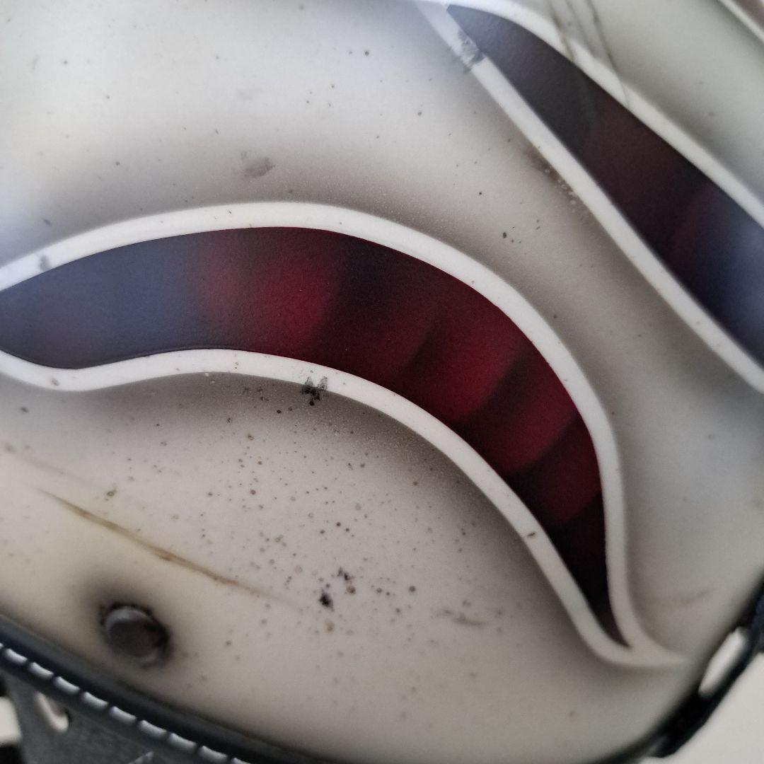 ショーティヘルメット　ポリヘル レッドブラウンリボン塗装エイジング