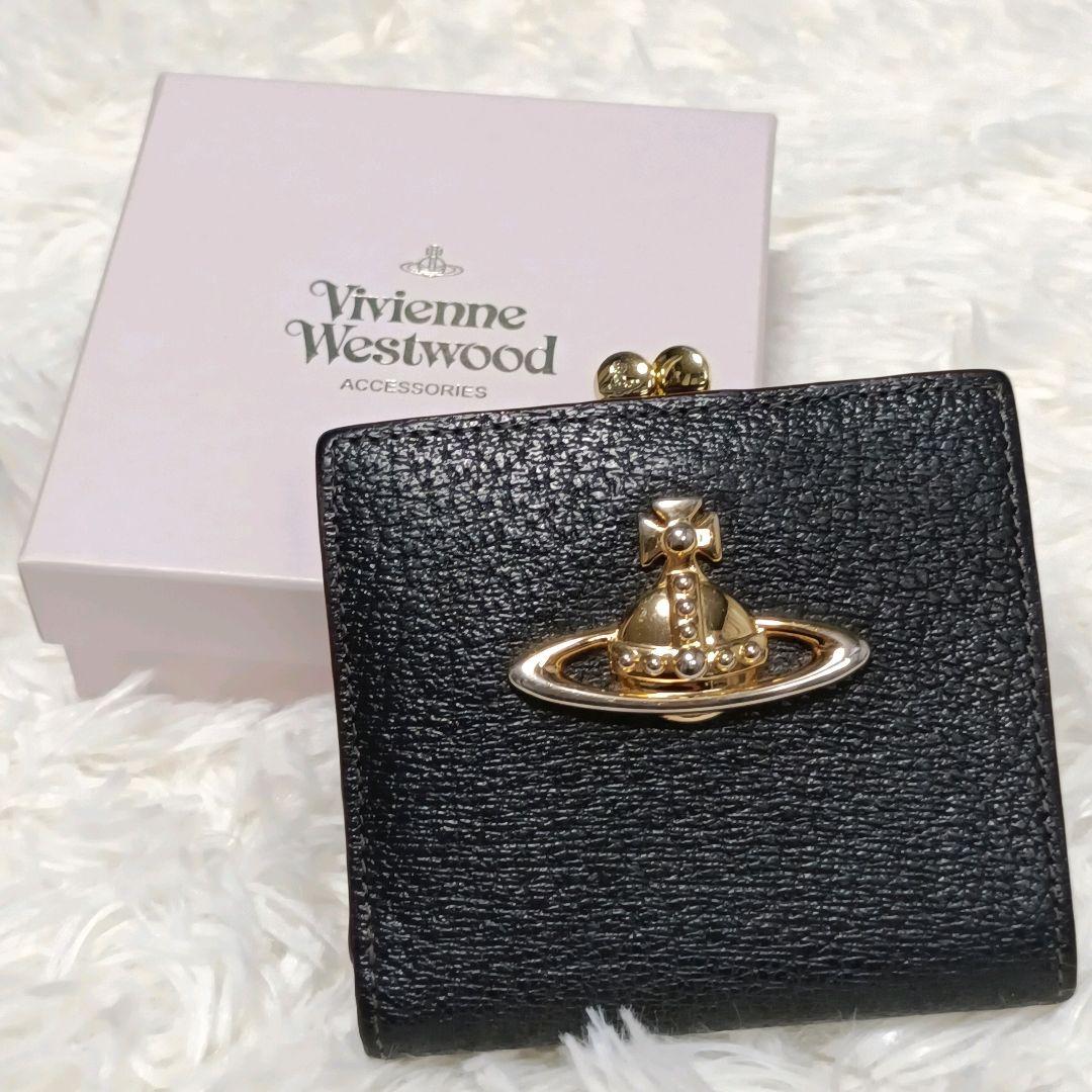 Vivienne westwood オーブロゴ　ガマ口　折り財布　ブラック