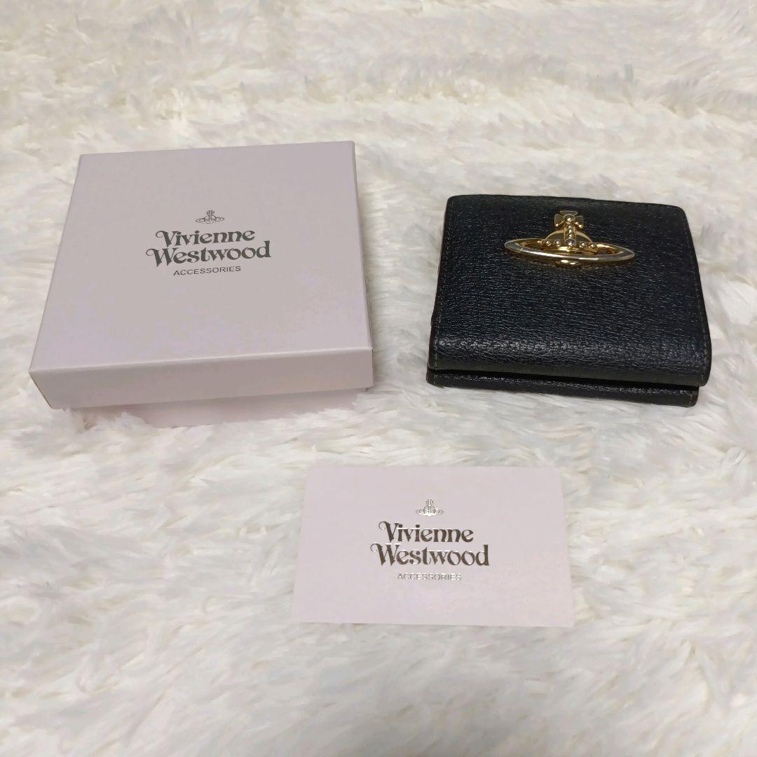 Vivienne westwood オーブロゴ　ガマ口　折り財布　ブラック