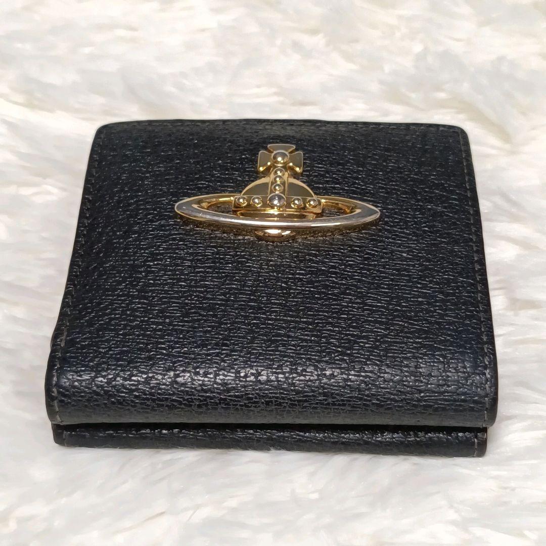 Vivienne westwood オーブロゴ　ガマ口　折り財布　ブラック