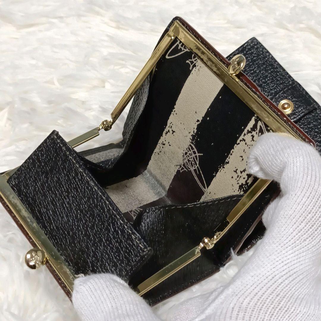 Vivienne westwood オーブロゴ　ガマ口　折り財布　ブラック