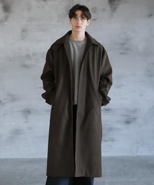 ユニクロU 2025冬 オーバーサイズステンカラーコート ブラウン ユニクロユー