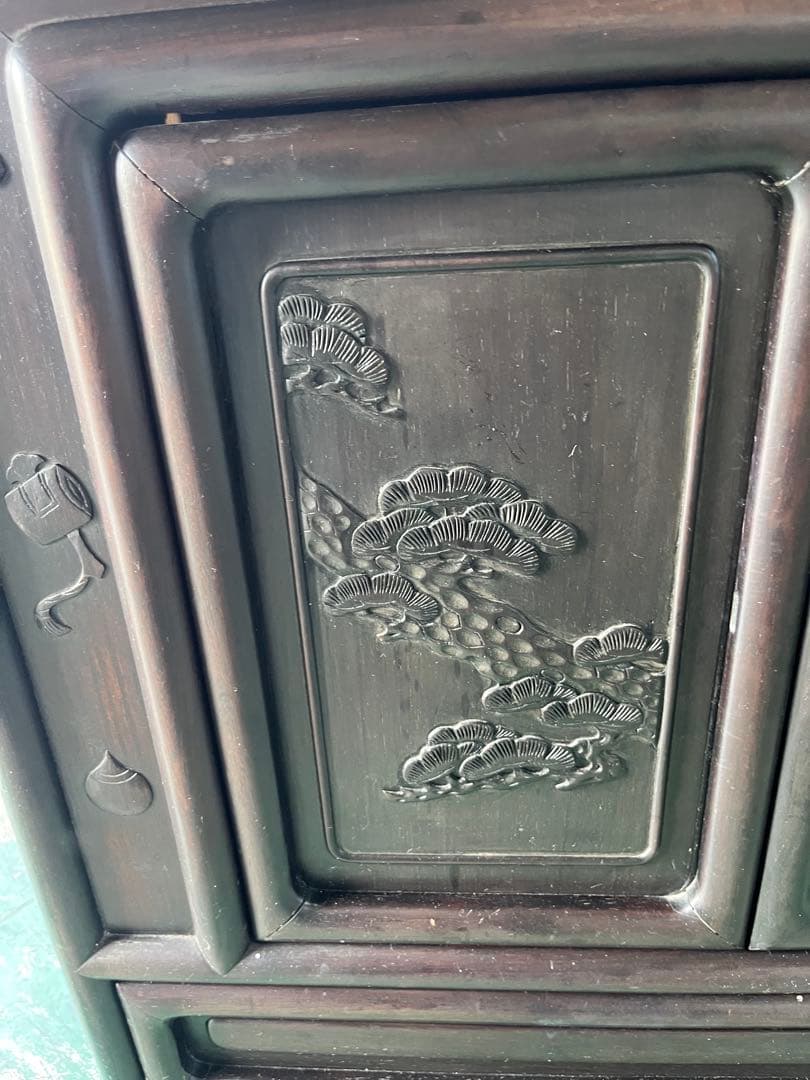 dmz6447＊違い棚 飾り棚 茶箪笥 インテリア 昭和レトロ 難あり