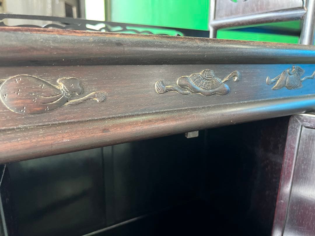 dmz6447＊違い棚 飾り棚 茶箪笥 インテリア 昭和レトロ 難あり