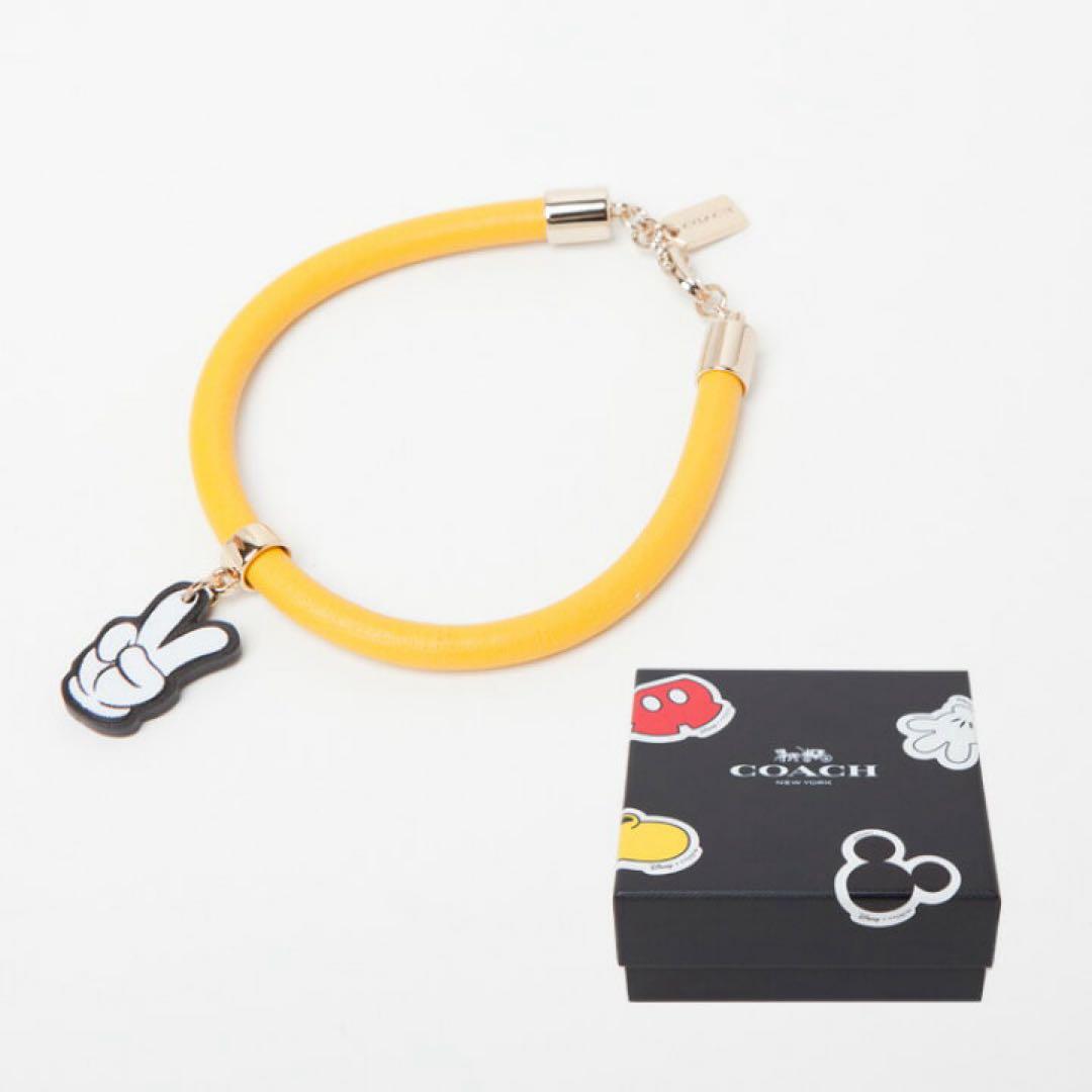 【限定コラボ】訳あり新品 COACH×DISNEY レザーブレスレット 箱付