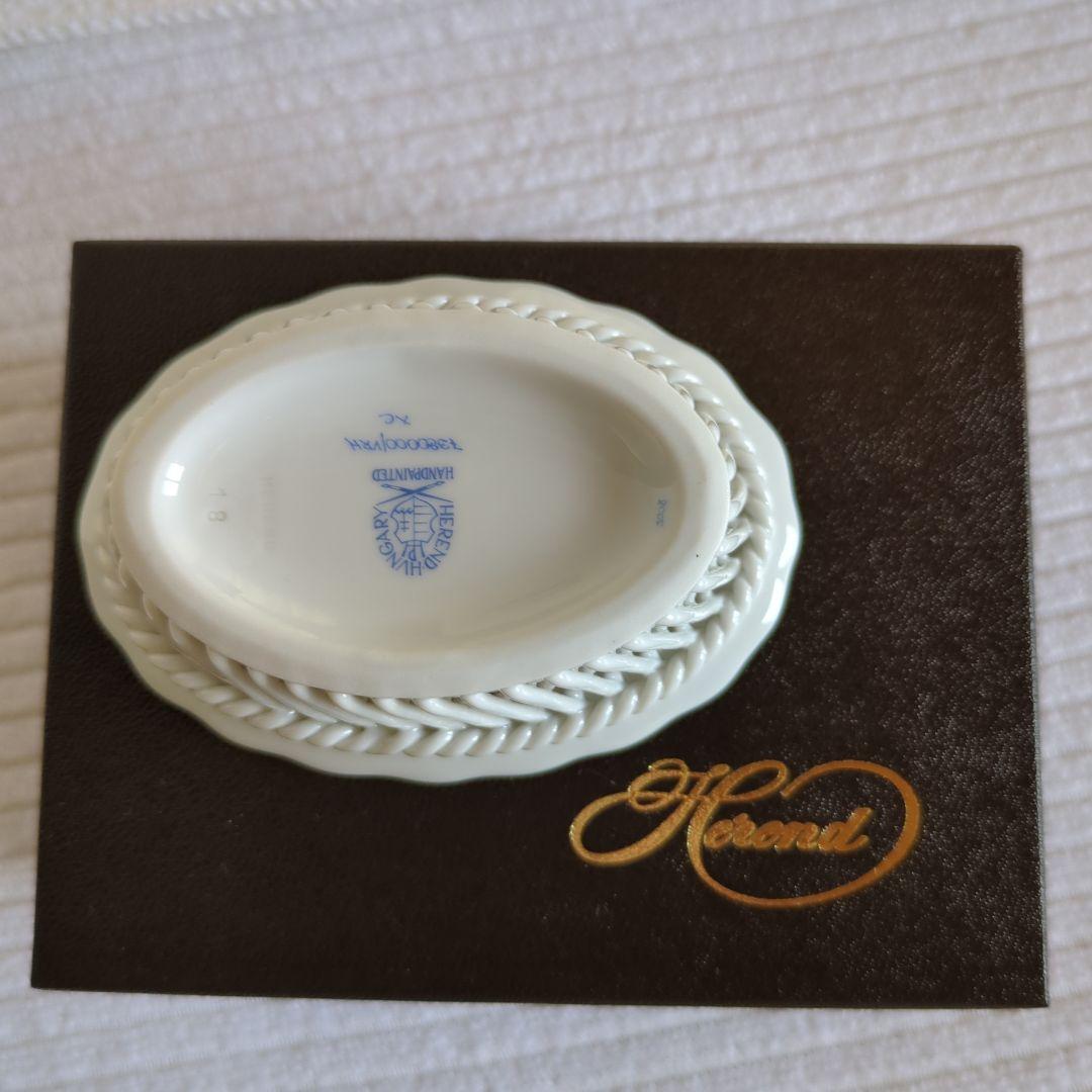 【新品】ヘレンド　ウイーンのバラ　バスケットワークトレー