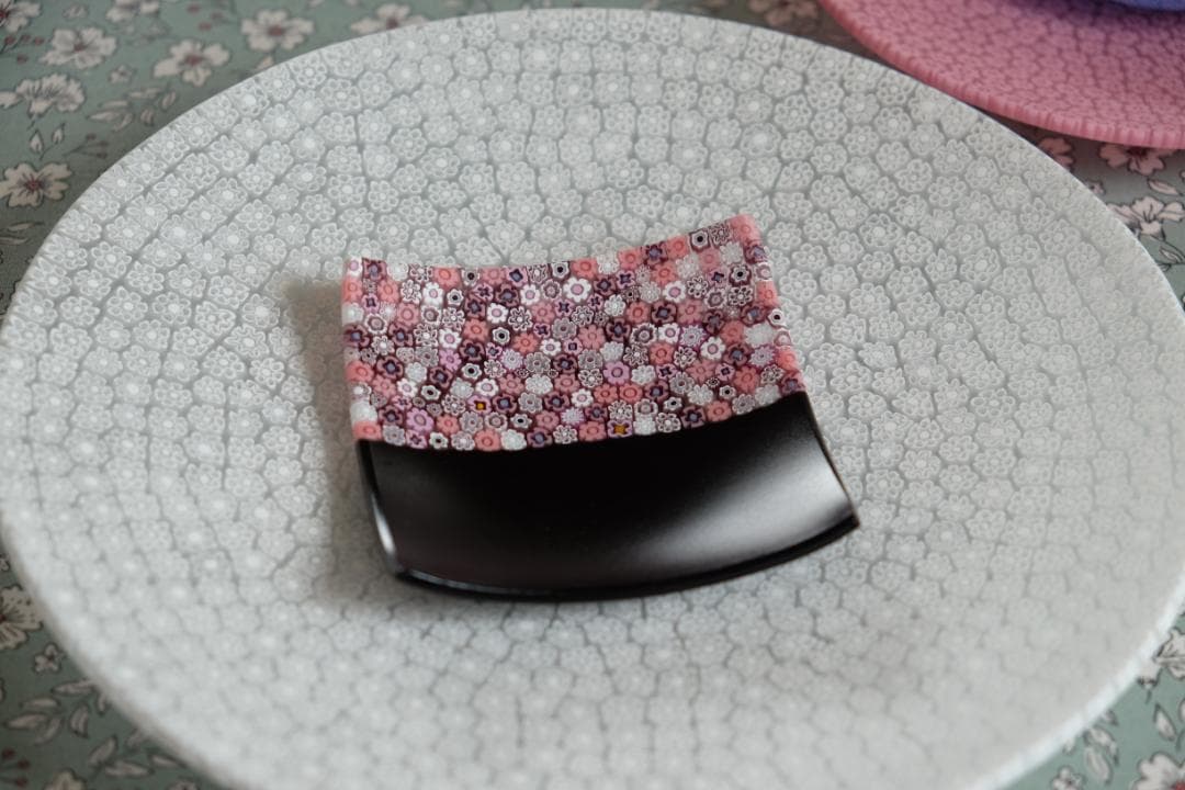 ミルフィオリ プレート 小皿 ベネチアングラス 検/ガラス 江波冨士子 田子美紀