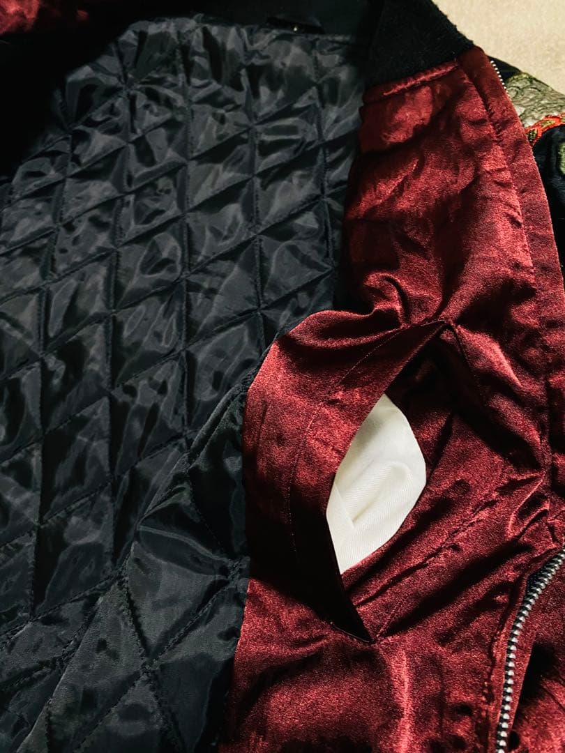 90s vintage handmade 龍 日本限定 スカジャン サテン