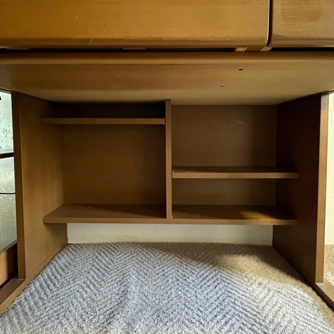 【ヒカリサンデスク(光製作所)】木製学習机+デスクワゴン+キャスター付きチェア