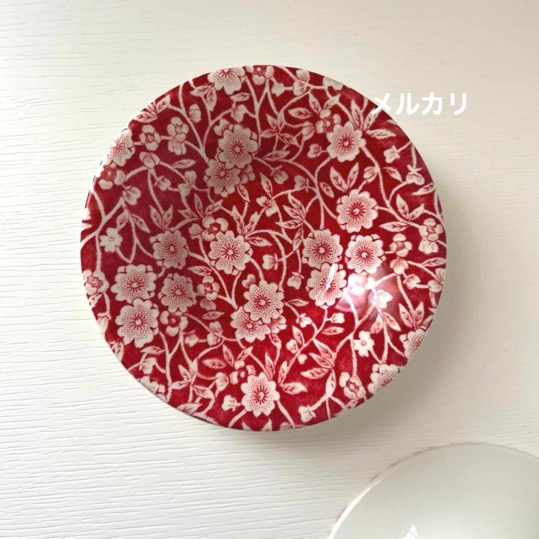 バーレイ プレート　バーレイ レッドキャリコ　ブレックファーストカップソーサー