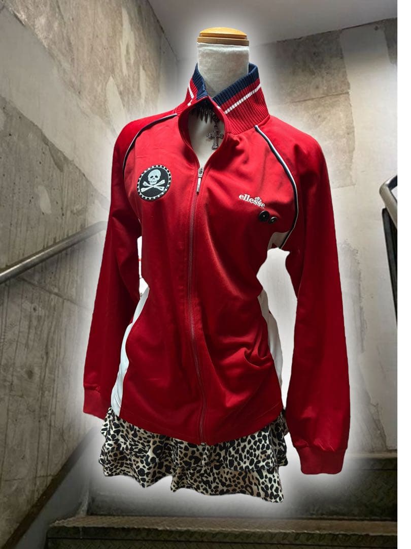 00s archive 髑髏スカル刺繍トラックジャケット　y2kグランジロック