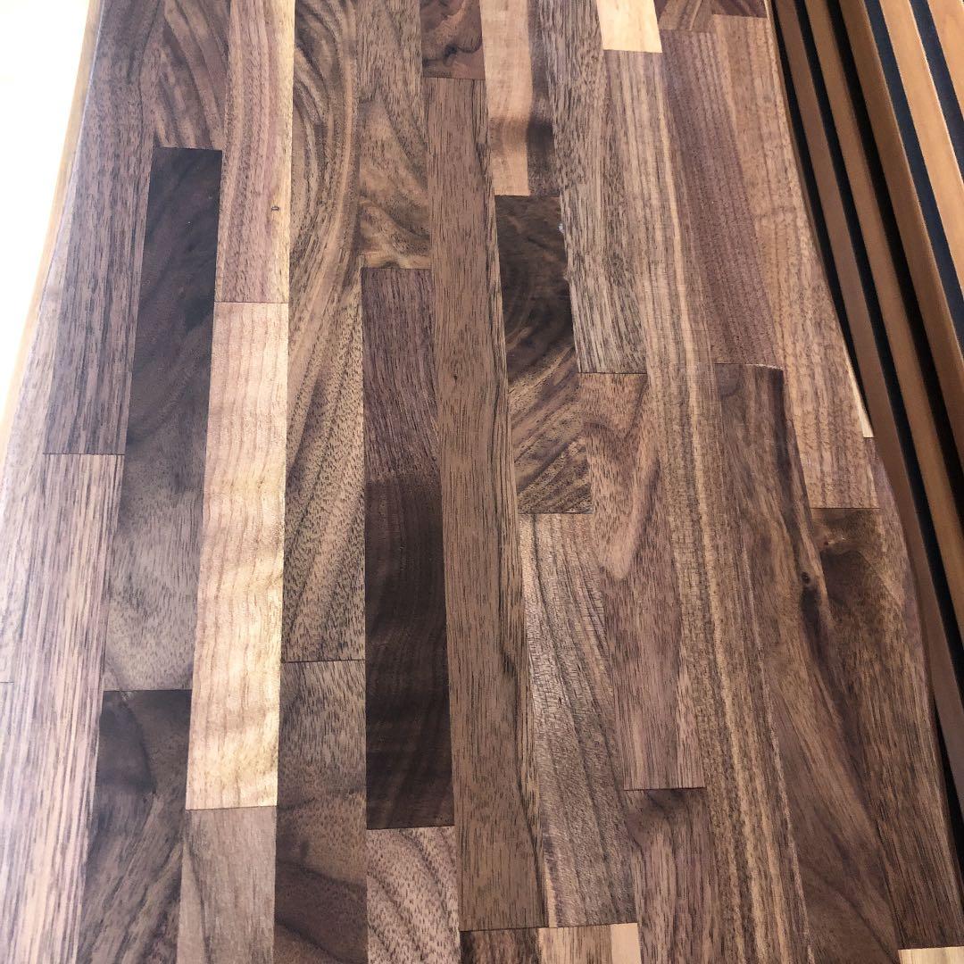 銘木ブラックウォルナット3段棚　丸太耳付き風