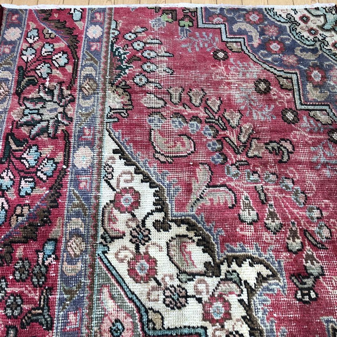 SALEペルシャ絨毯 ペルシャヴィンテージラグ 140x95 手織り オールド