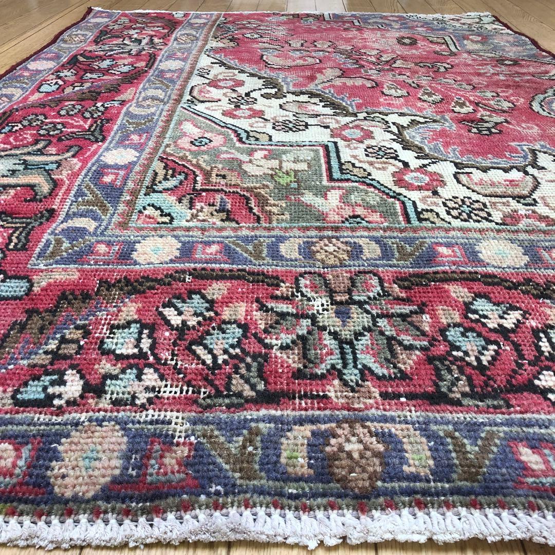 SALEペルシャ絨毯 ペルシャヴィンテージラグ 140x95 手織り オールド