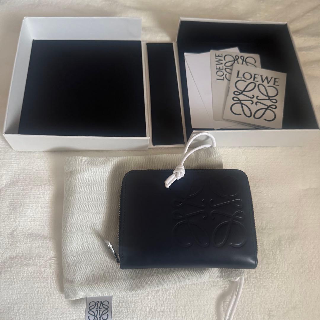 ロエベ　財布　ケース　小銭入れ　ネイビー