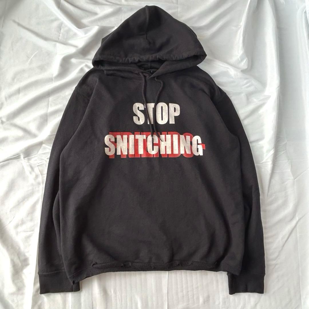 VLONE プルオーバーパーカー ブラック L FRIENDS NO CAP