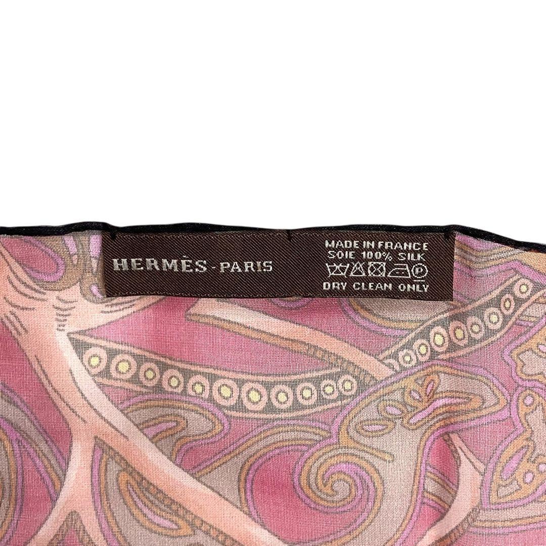 箱付/美品★エルメス シルクモスリン シアー 動物の楽園 ストール シルク100