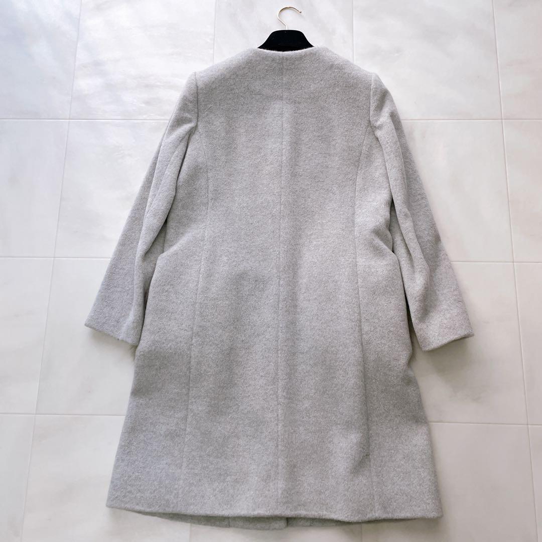 新品タグ付き✨アナイ 2wayノーカラーコート フォックスファーポケット グレー