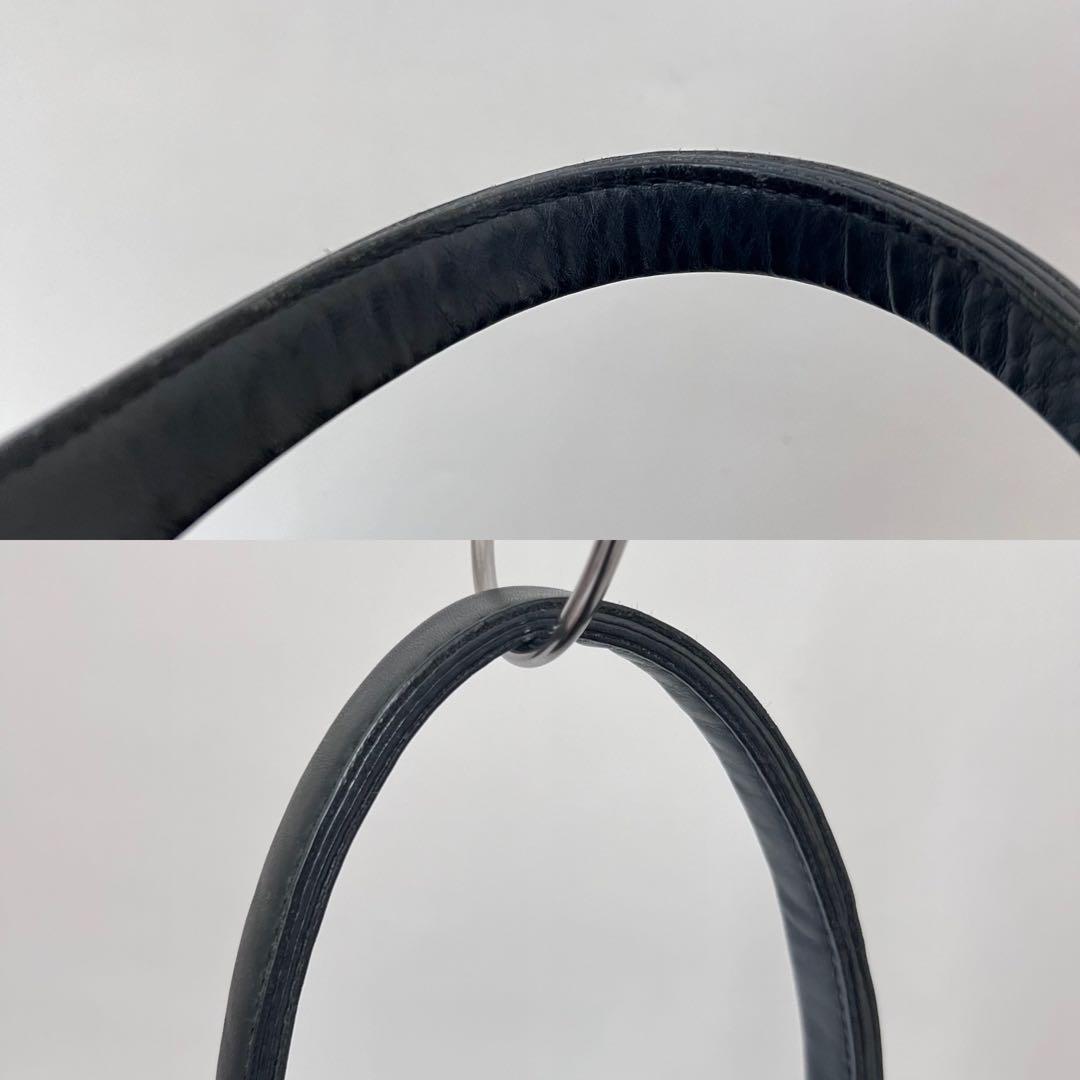 【美品】バレンシアガ ネイビーカバス M トートバッグ ブラックデニム調 黒