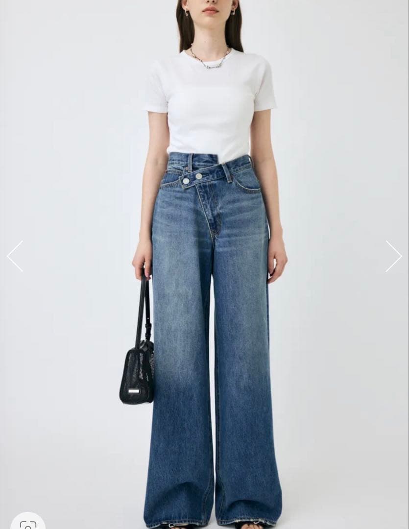 MOUSSY CROSS WAIST WIDE STRAIGHTデニム　0