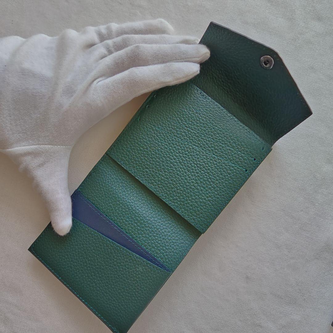 未使用　アブラサス abrasus ツインズミニ財布 グリーン 二つ折り財布
