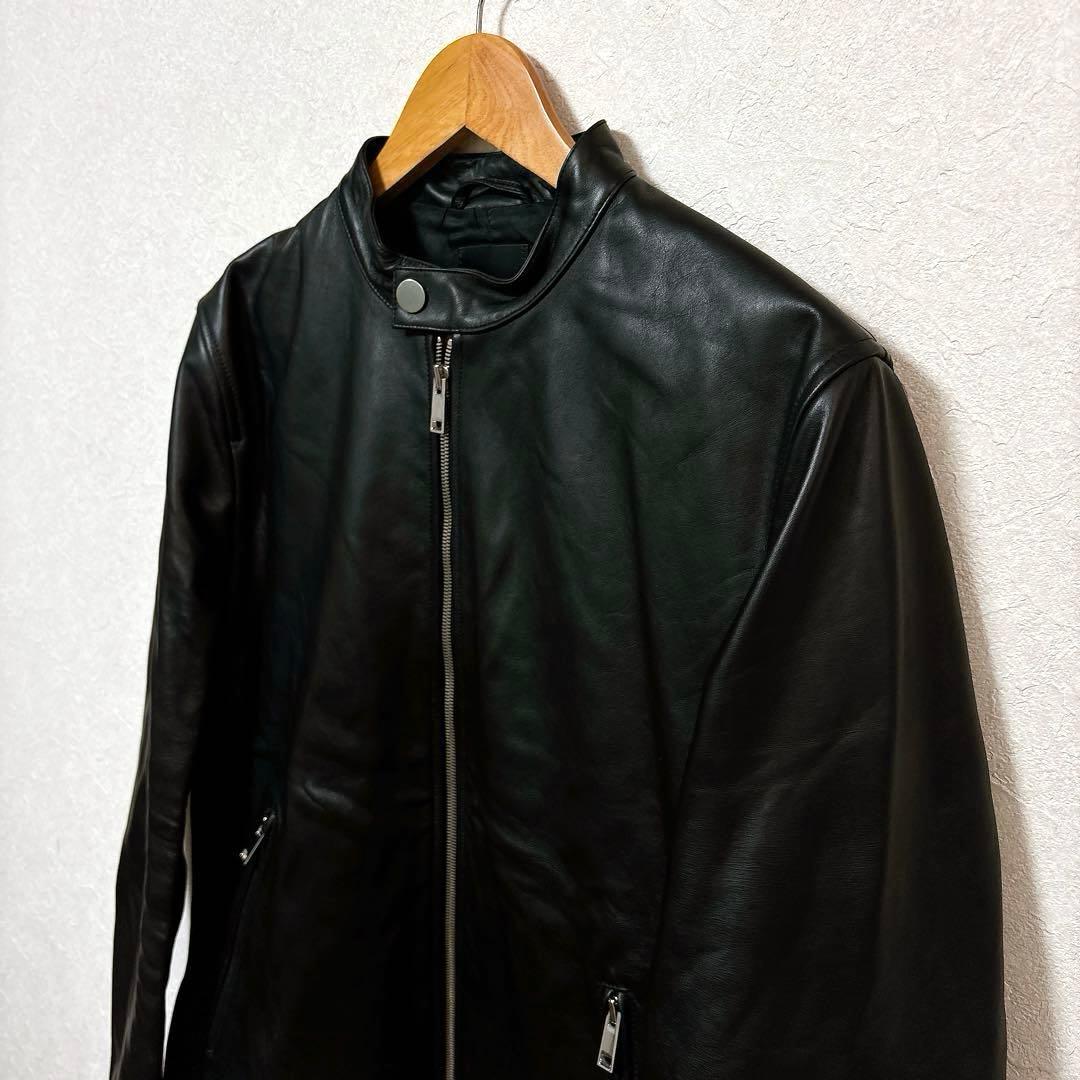【美品】Theoryセオリー シングルレザーライダースジャケット 牛革カウレザー