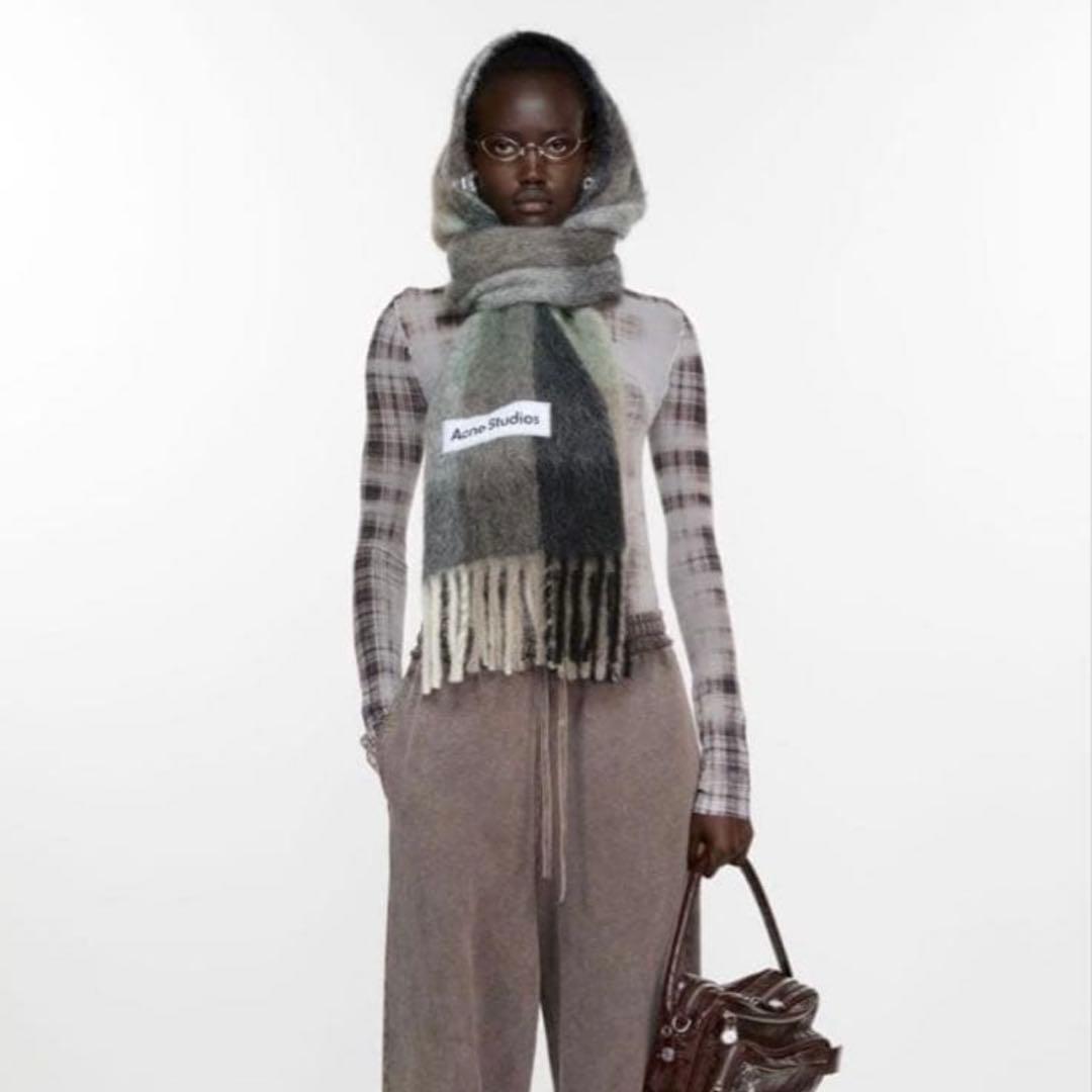 AcneStudios モヘアチェックスカーフ