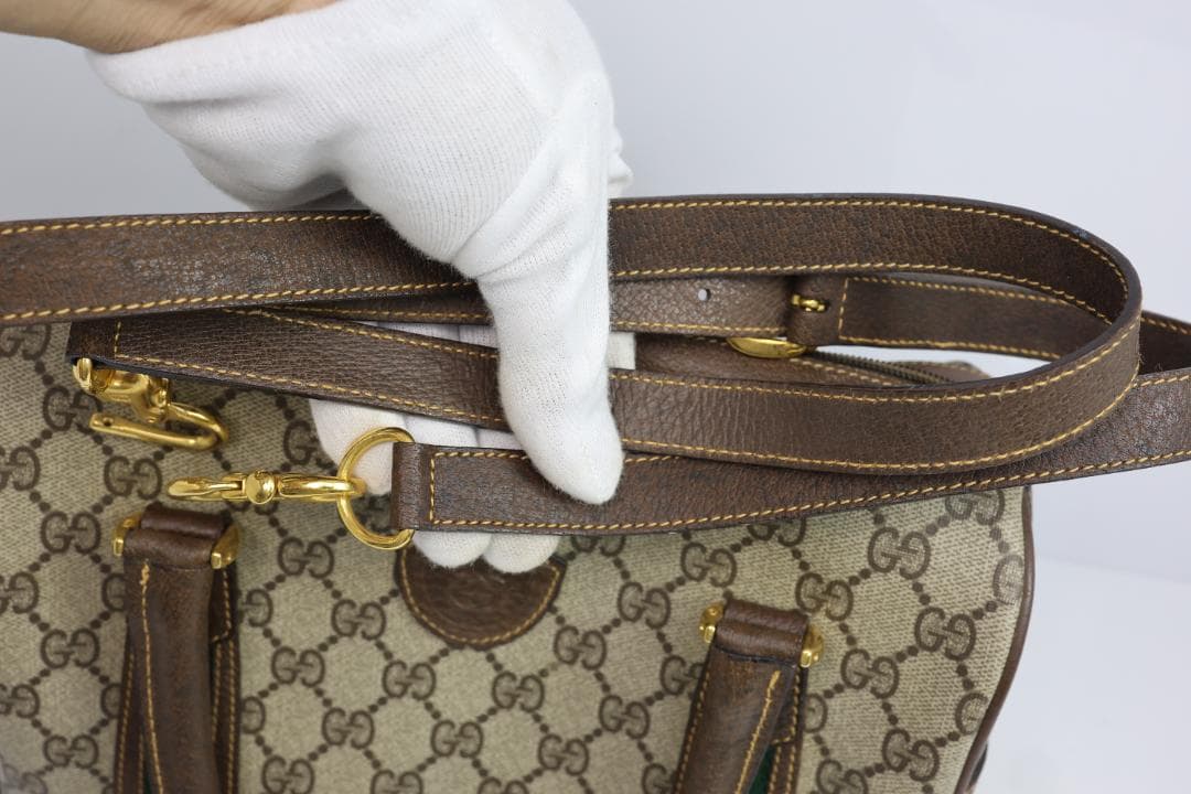 超美品　グッチ GG シェリーライン GG 2way ブラウン ショルダーバッグ