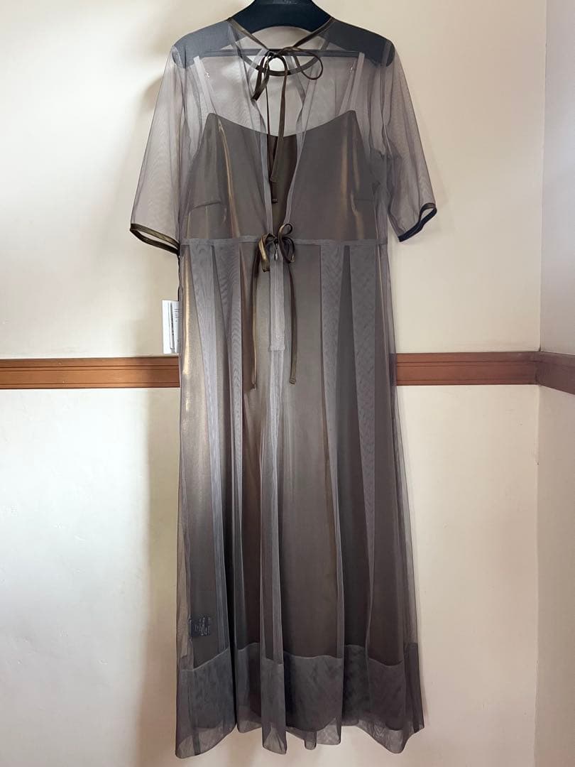 kaene シャンブレーキャミドッキングドレス ブラウン サイズ36 新品未使用