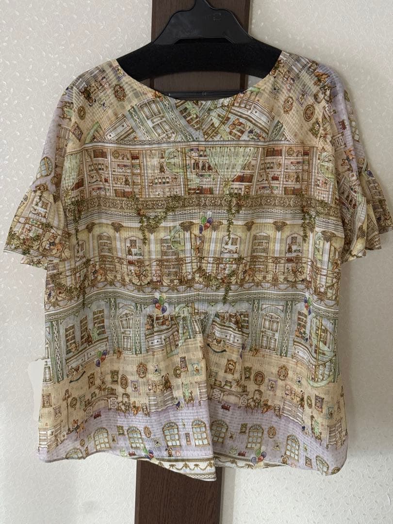 yukiemonテキスタイルひらひらブラウス