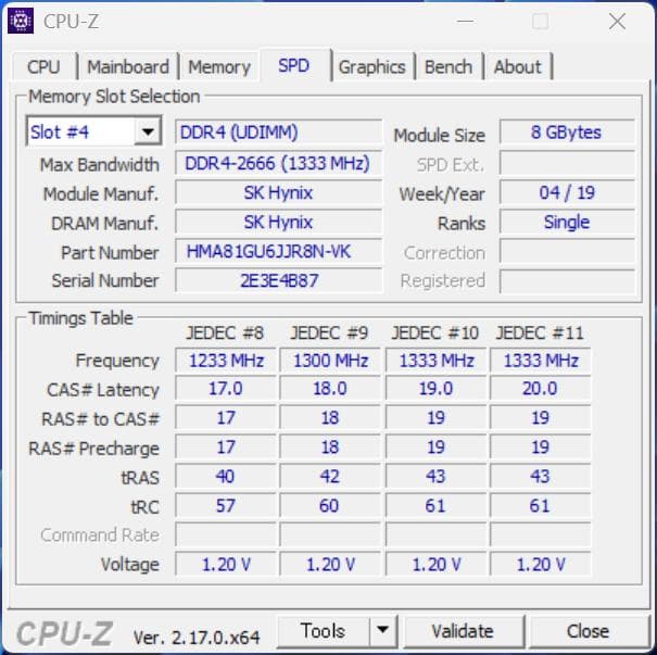 <動作確認済み>DDR4 8GB×4枚 32GB sk2