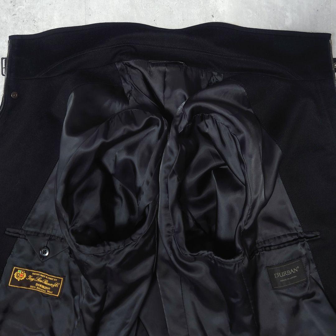 D'URBAN ロロピアーナ DOESKIN スタンドカラーコート LL 黒