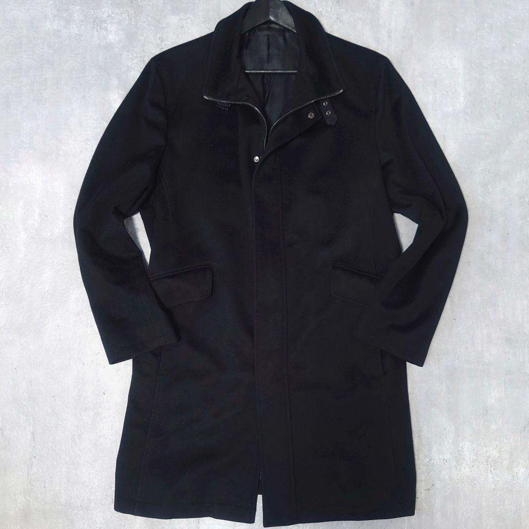 D'URBAN ロロピアーナ DOESKIN スタンドカラーコート LL 黒