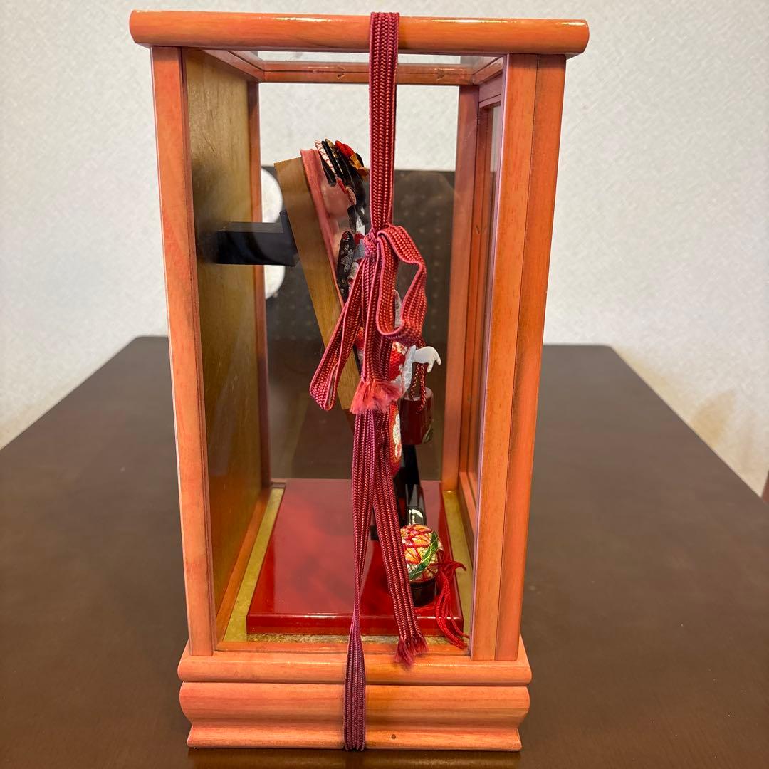 伝統的 ケース入り 羽子板飾り 押絵 華風 正月飾り ガラスケース付き