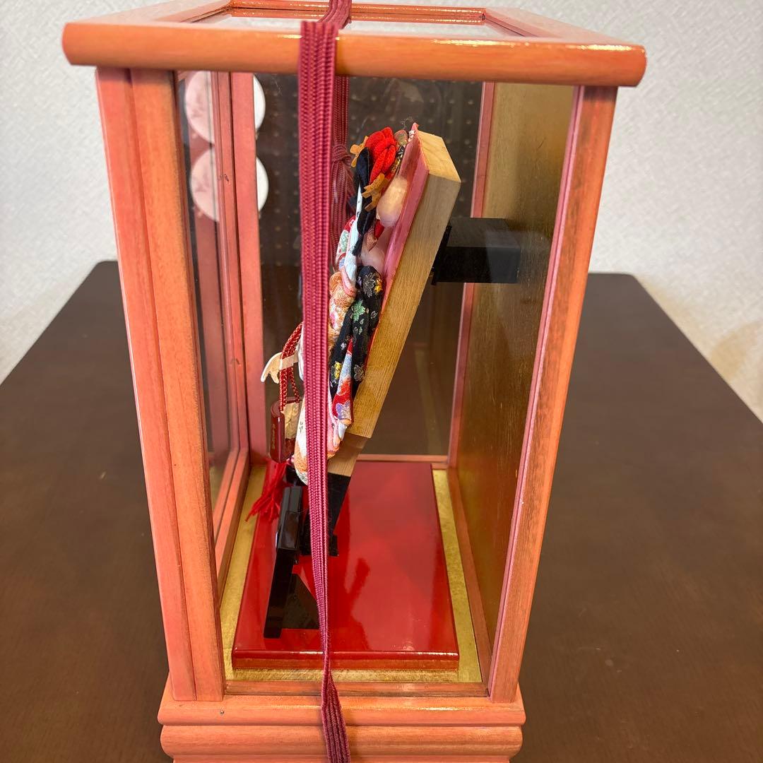 伝統的 ケース入り 羽子板飾り 押絵 華風 正月飾り ガラスケース付き