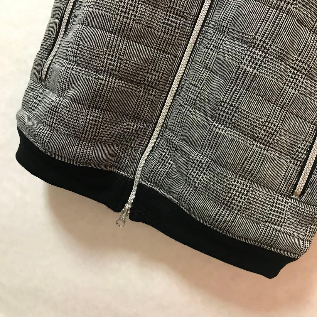 美品✴️BEAMS GOLF『ビームス 中綿 ブルゾン ジャケット』チェック 半袖