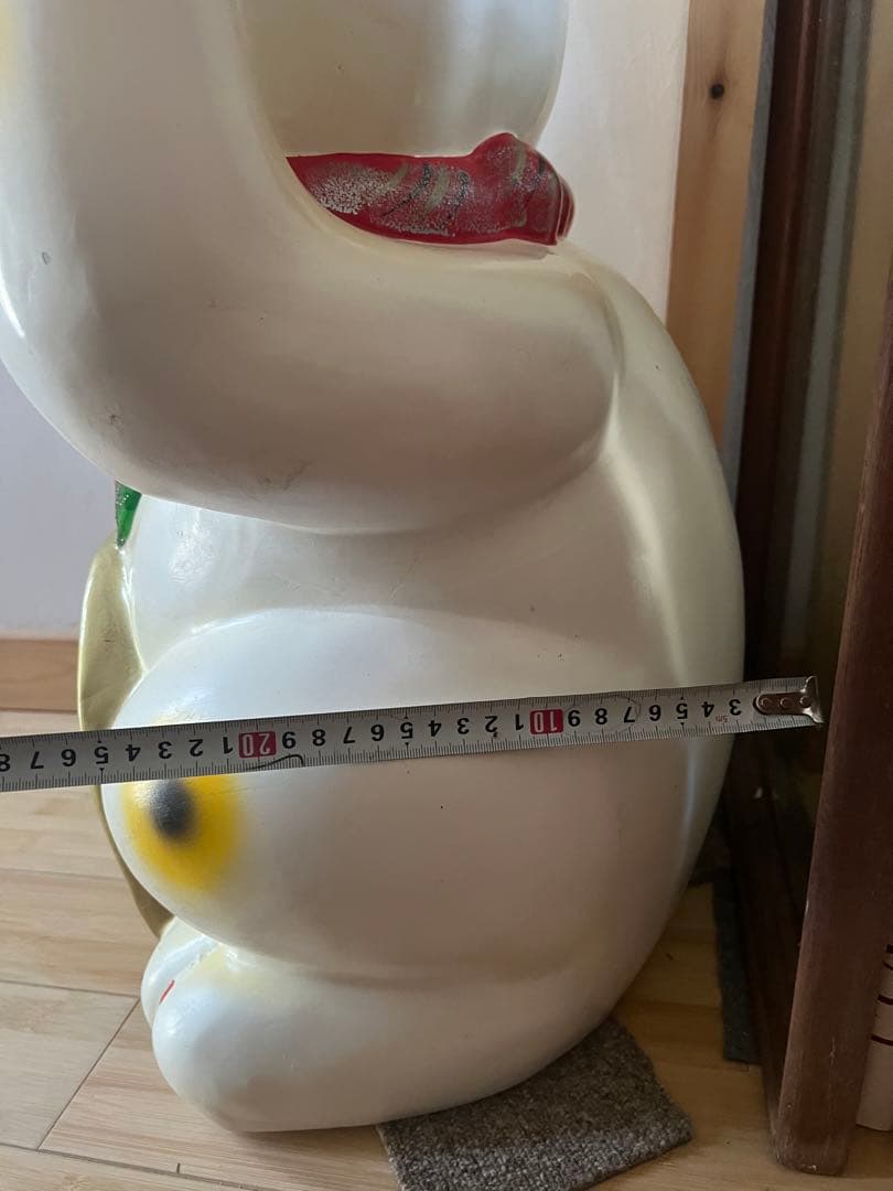 【超大型61cm】陶器製 招き猫 開運 商売繁盛 骨董品 縁起物 店舗用 福猫