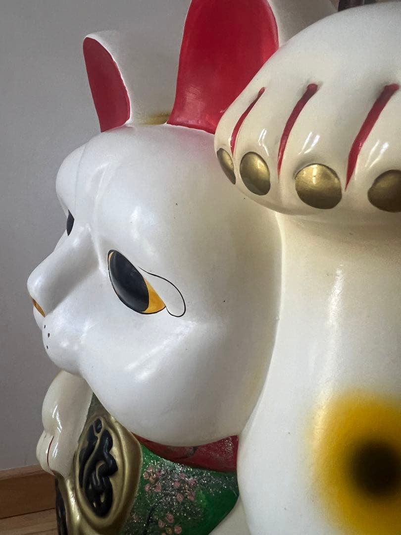 【超大型61cm】陶器製 招き猫 開運 商売繁盛 骨董品 縁起物 店舗用 福猫