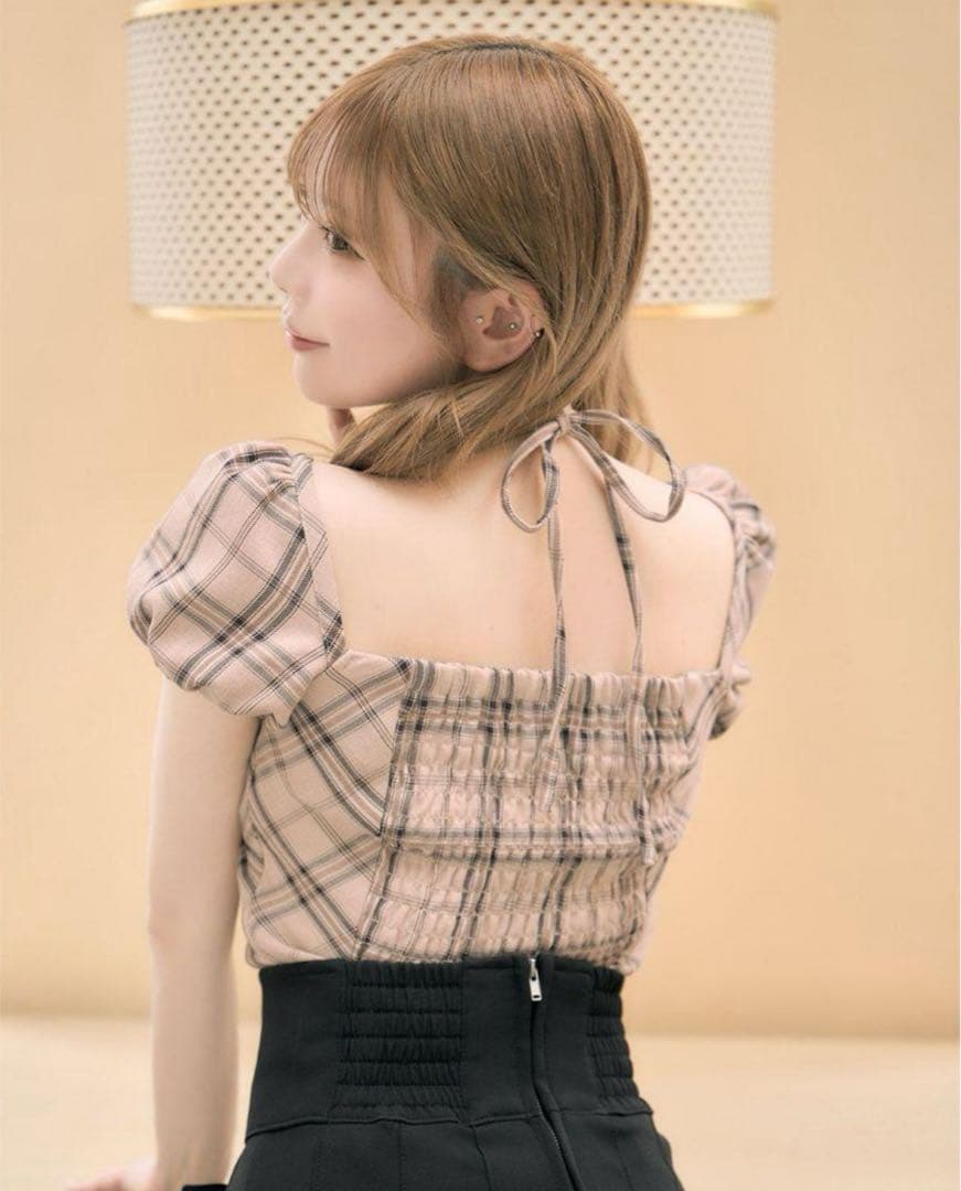 micheliMacaron ミシェルマカロン ビックリボン ブラウスベージュ