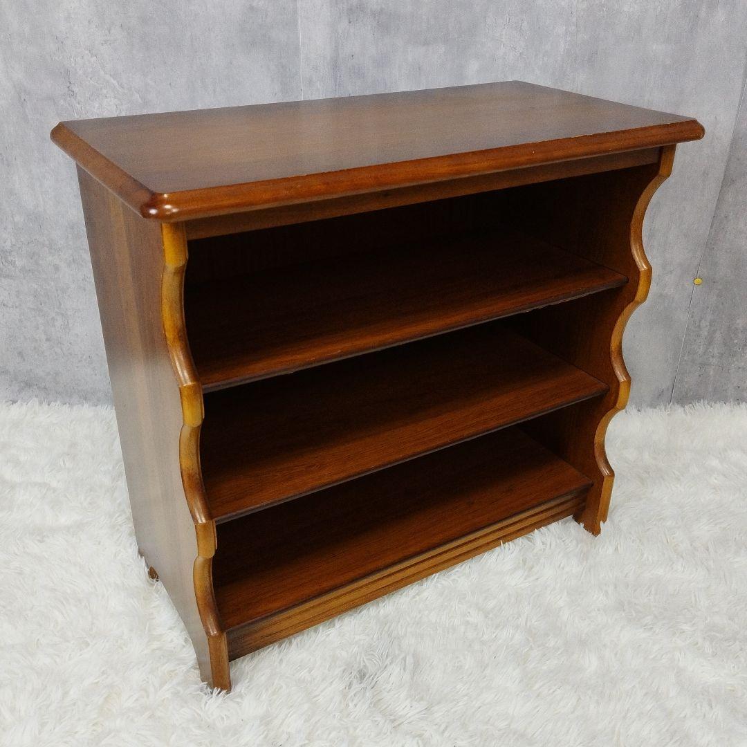 【美品】昭和レトロ カリモク コロニアル 木製ラック スリッパラック 古家具