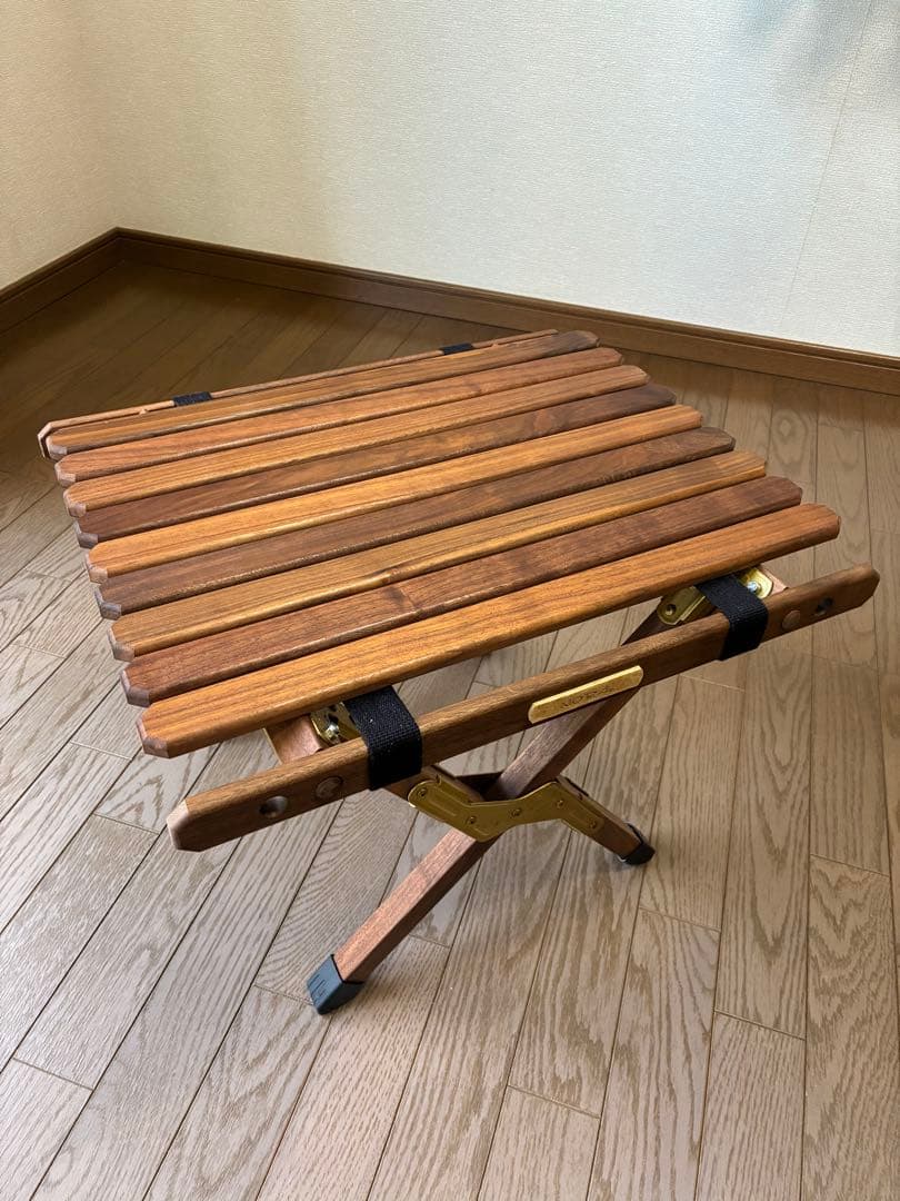 NORAs サイドテーブル ウォールナット 真鍮 収納袋付