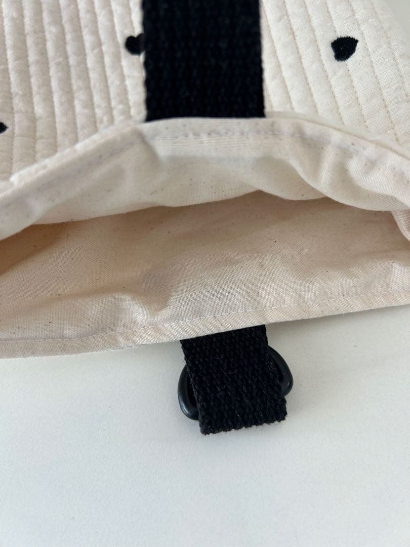 マキブんブんギンガムチェックフリル　ヌビハート生地　レッスンバックセット