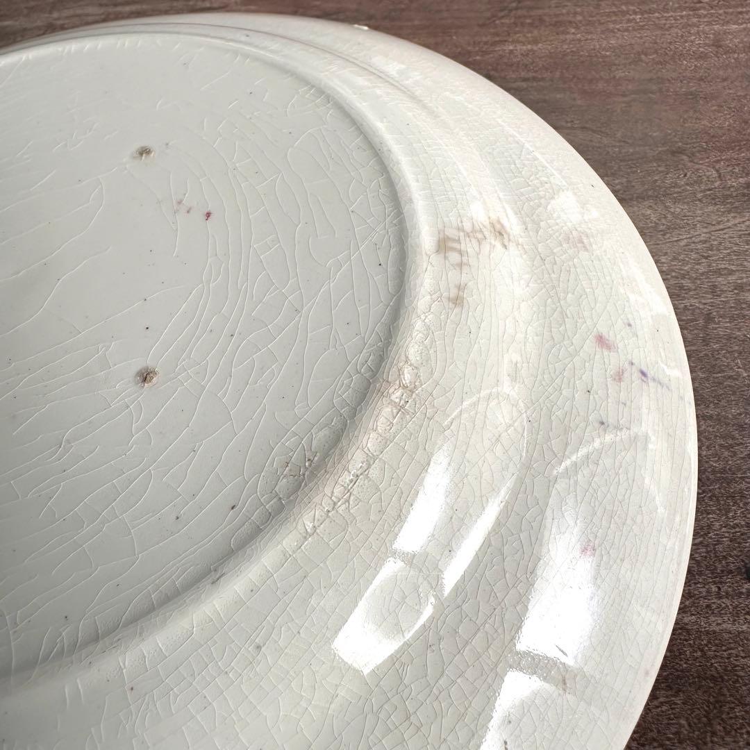 [ レア ] 珉平焼　リム皿　色絵　花文　賀集珉平　淡路焼　江戸期　美品