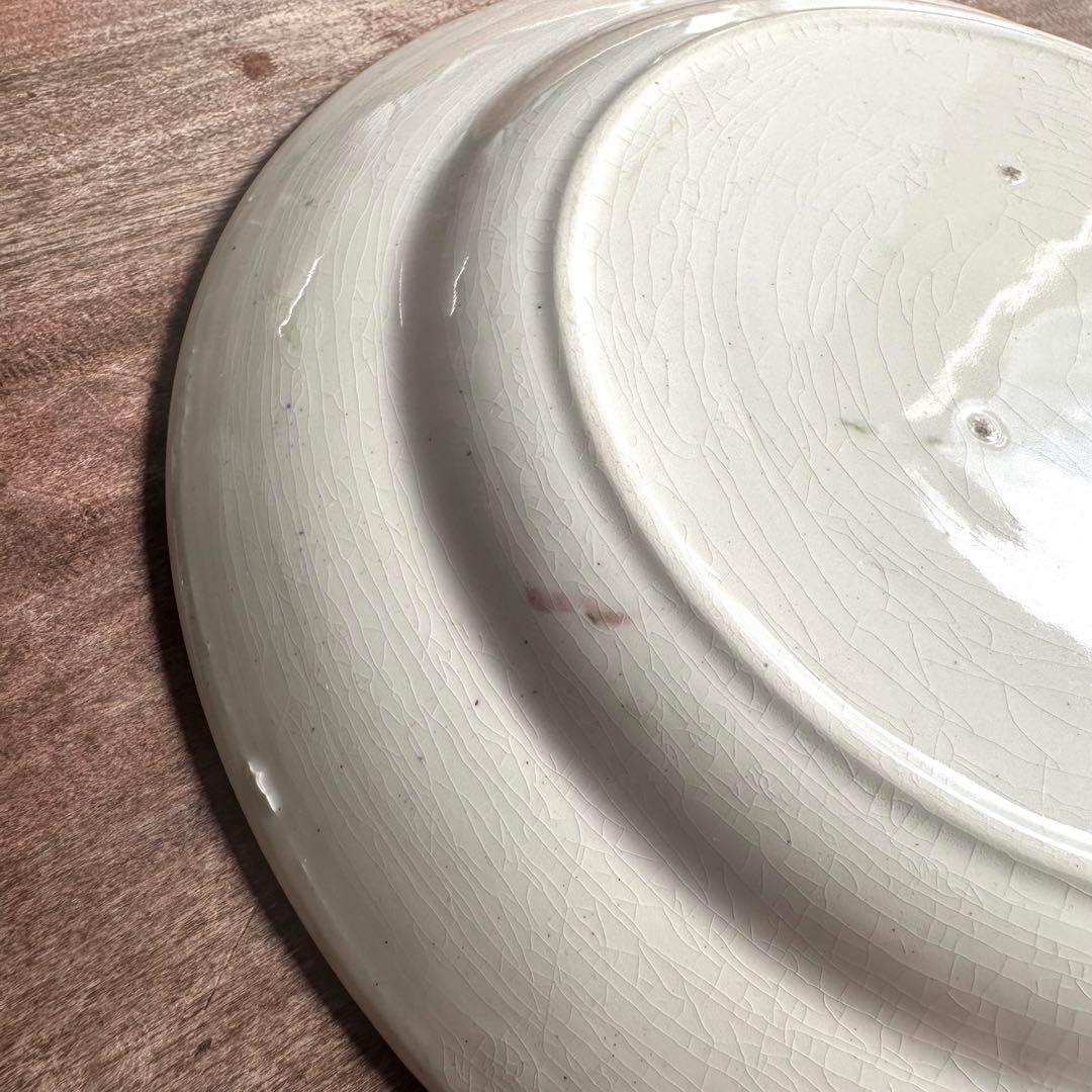 [ レア ] 珉平焼　リム皿　色絵　花文　賀集珉平　淡路焼　江戸期　美品